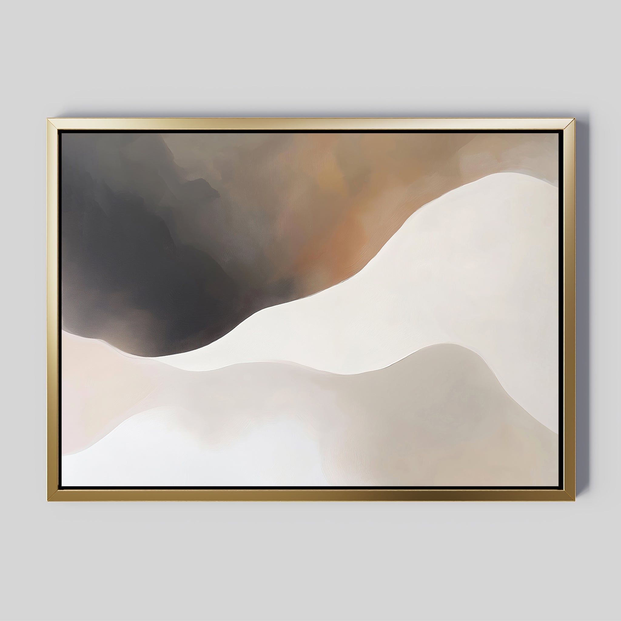 Whispers in the Fog – beige and white abstract canvas wall art print by Aspire Prints