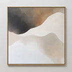Whispers in the Mist – beige and white abstract canvas wall art print by Aspire Prints