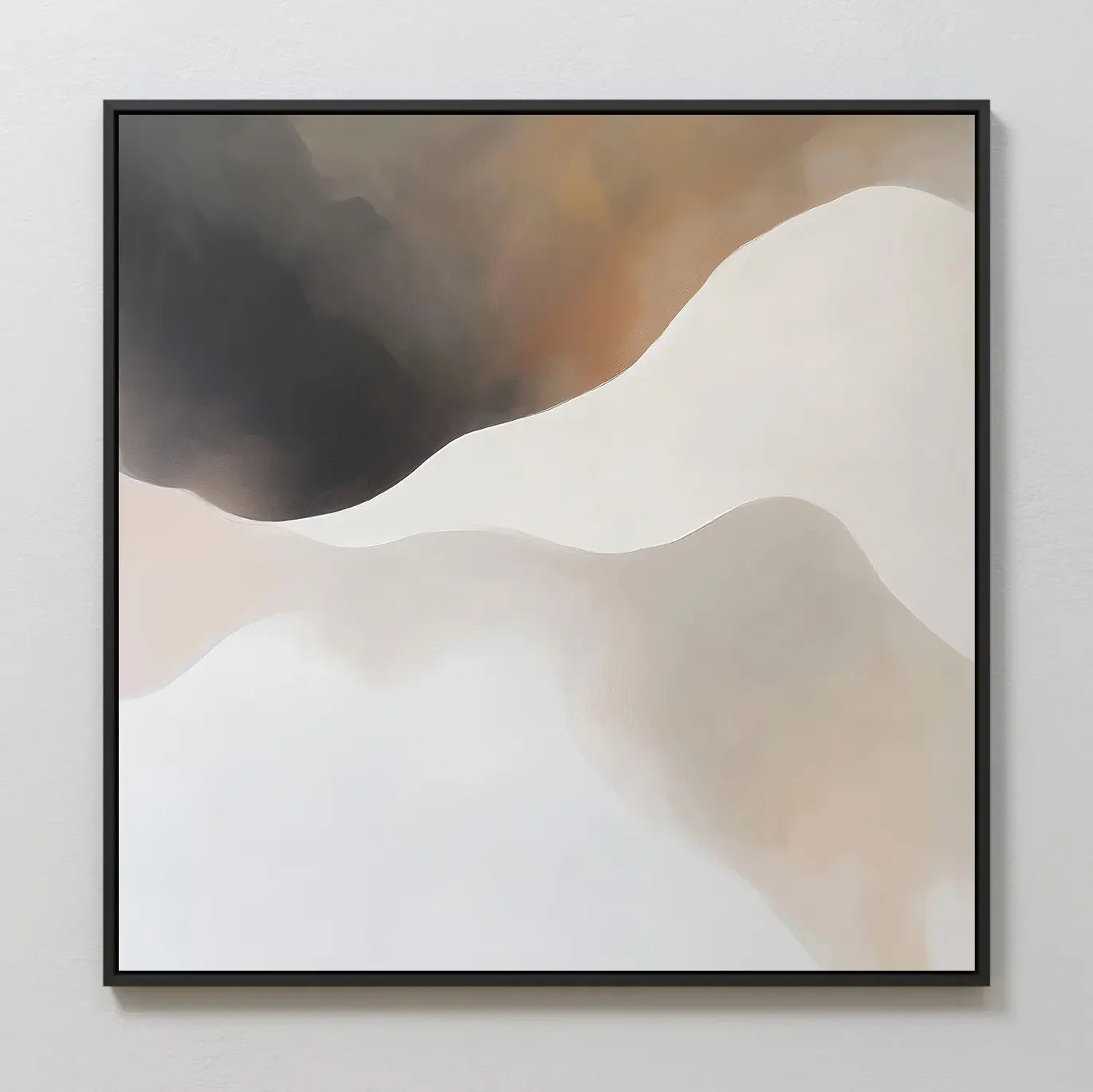 Whispers in the Mist – beige and white abstract canvas wall art print by Aspire Prints