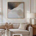 Whispers in the Mist – beige and white abstract canvas wall art print by Aspire Prints