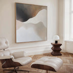Whispers in the Mist – beige and white abstract canvas wall art print by Aspire Prints