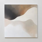 Whispers in the Mist – beige and white abstract canvas wall art print by Aspire Prints