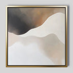 Whispers in the Mist – beige and white abstract canvas wall art print by Aspire Prints