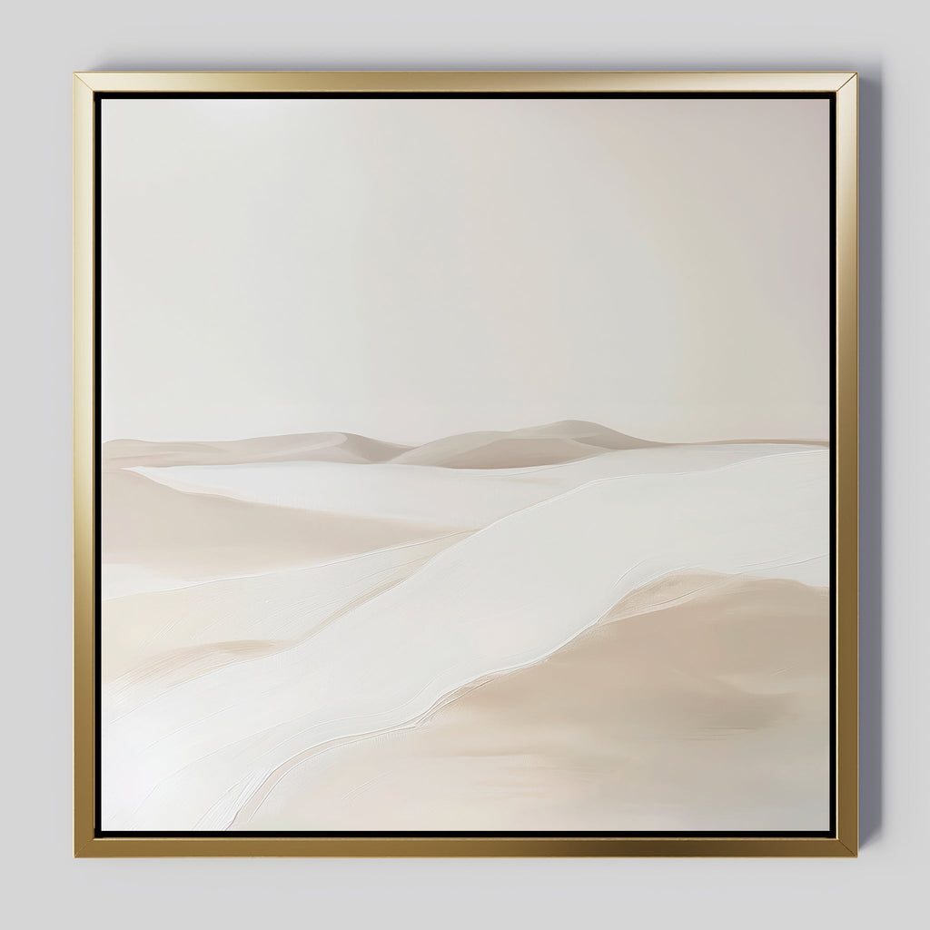 Whispering Hollow – beige and white landscape canvas wall art print by Aspire Prints