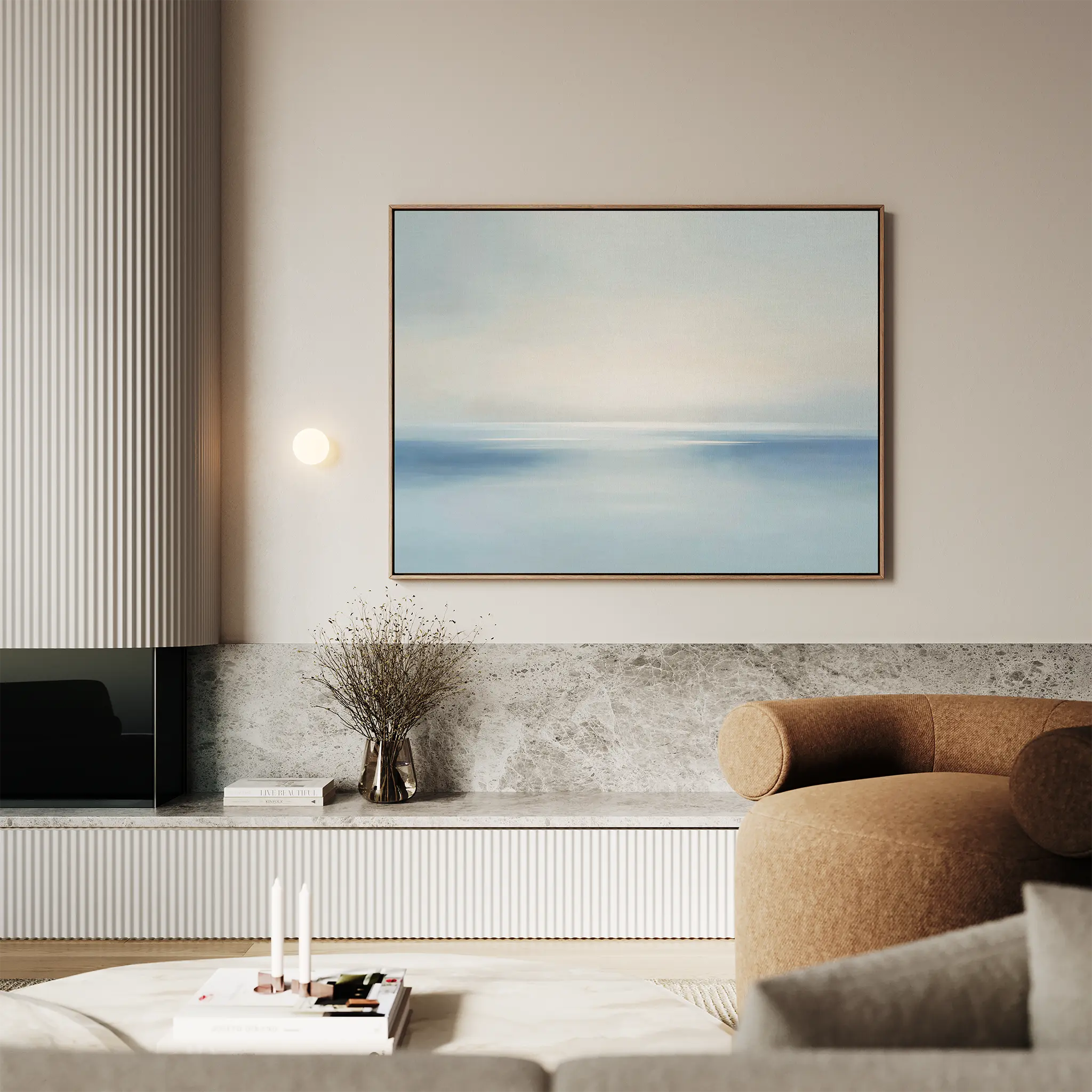 Whispers of the Tide – blue coastal canvas wall art print by Aspire Prints