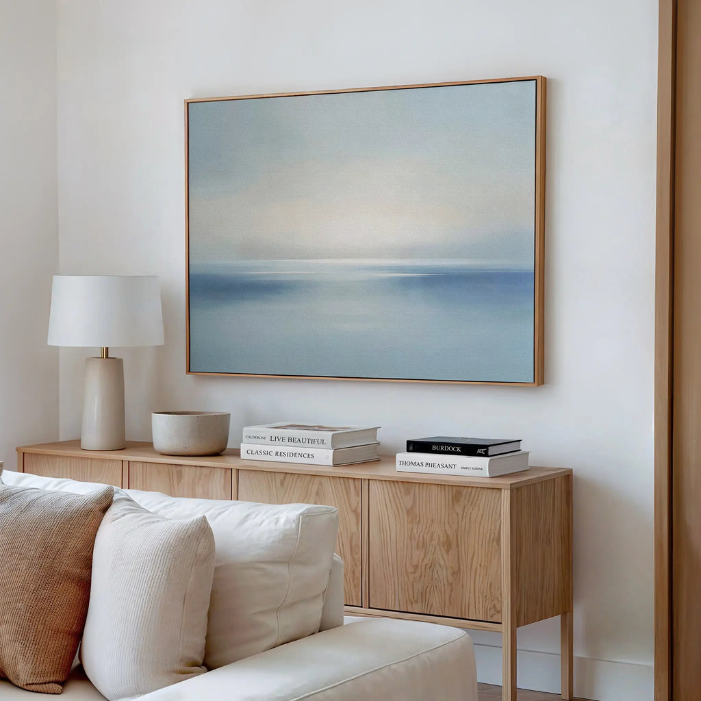 Whispers of the Tide – blue coastal canvas wall art print by Aspire Prints