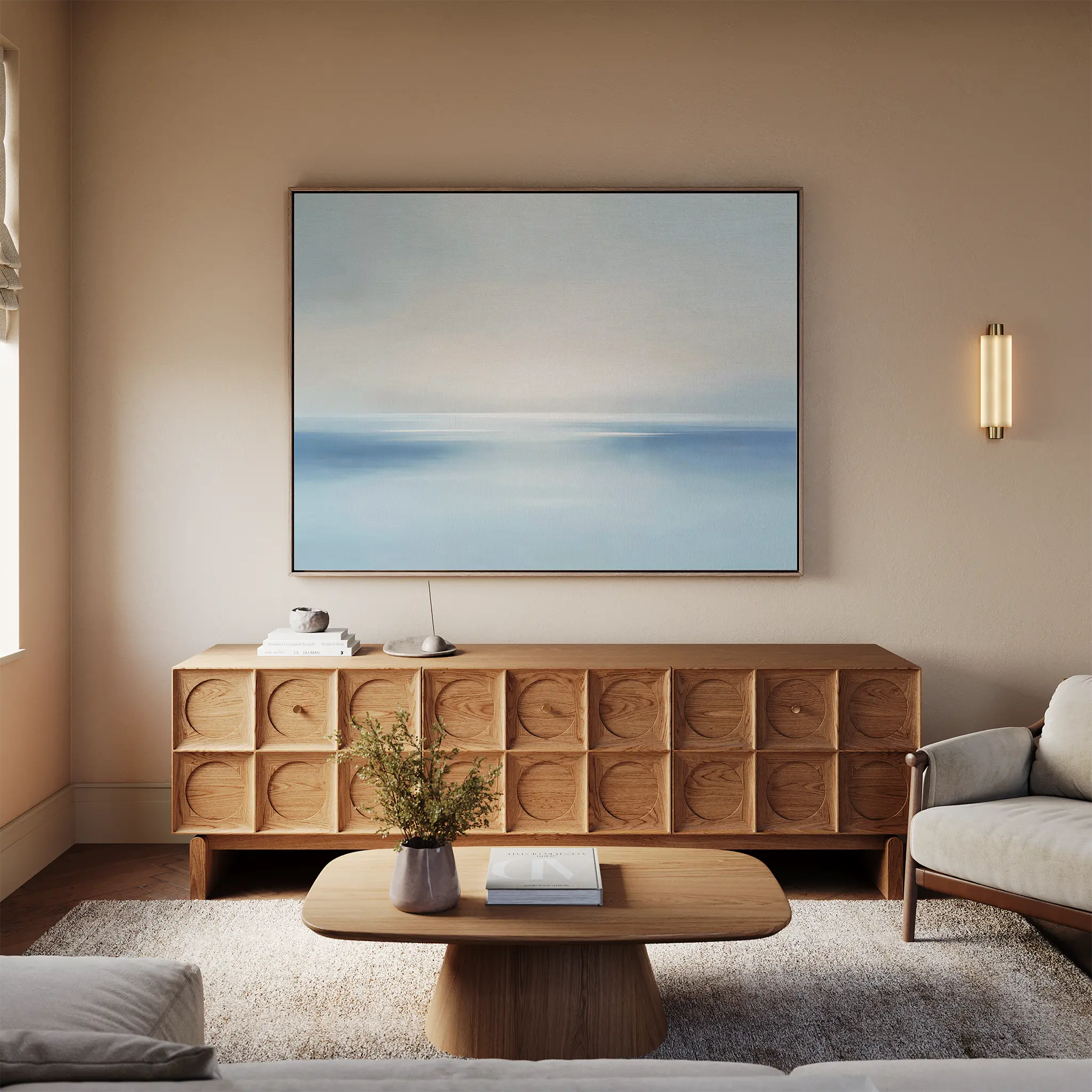 Whispers of the Tide – blue coastal canvas wall art print by Aspire Prints