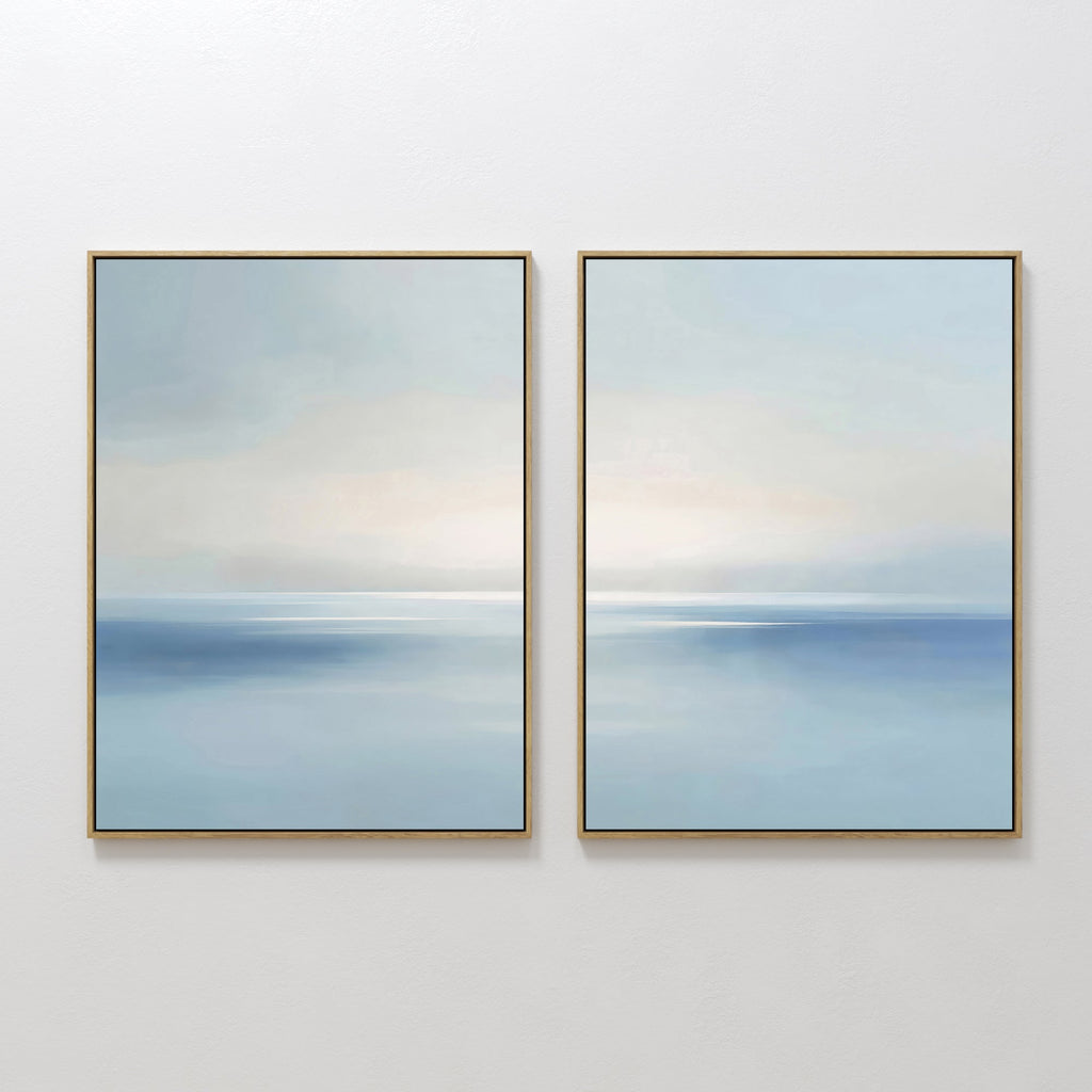 Whispers of the Tide – Set of 2 Canvas Prints set of 2 – neutral-toned coastal canvas wall art by Aspire Prints