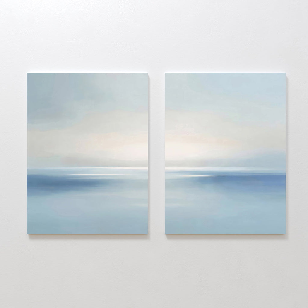 Whispers of the Tide – Set of 2 Canvas Prints set of 2 – neutral-toned coastal canvas wall art by Aspire Prints