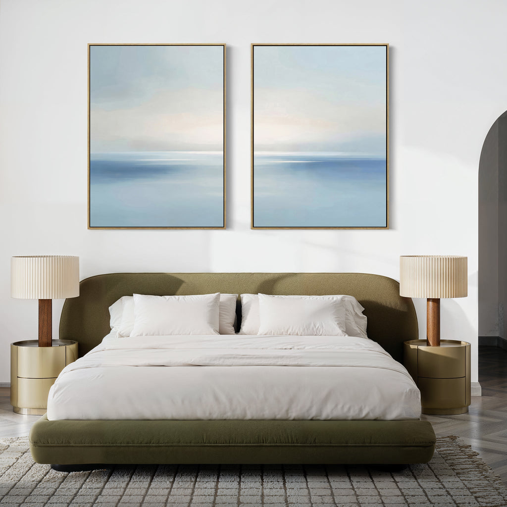Whispers of the Tide – Set of 2 Canvas Prints set of 2 – neutral-toned coastal canvas wall art by Aspire Prints