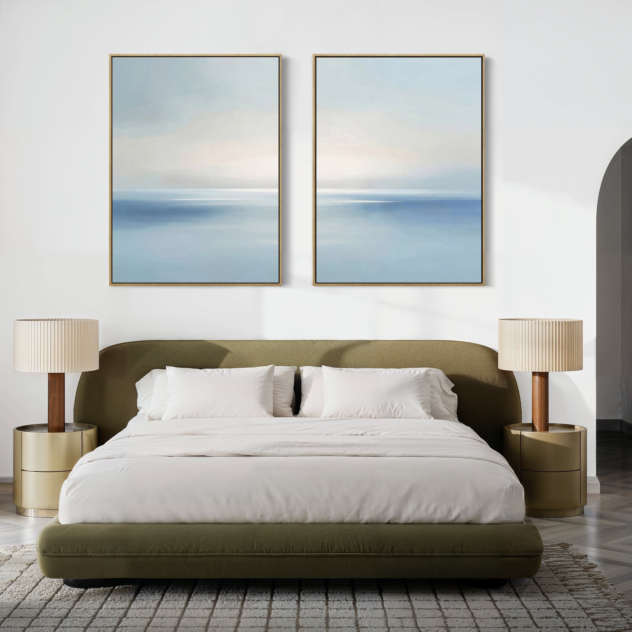 Whispers of the Tide – Set of 2 Canvas Prints set of 2 – neutral-toned coastal canvas wall art by Aspire Prints