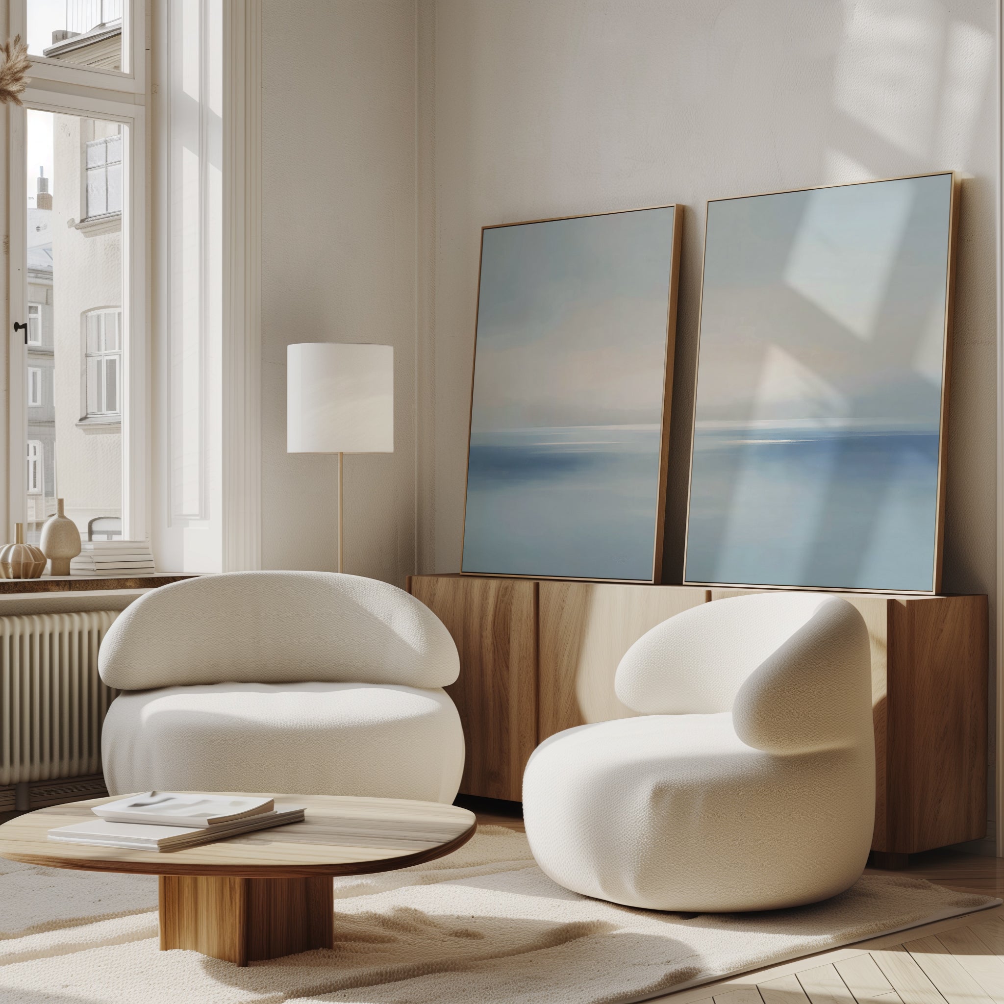 Whispers of the Tide – Set of 2 Canvas Prints set of 2 – neutral-toned coastal canvas wall art by Aspire Prints