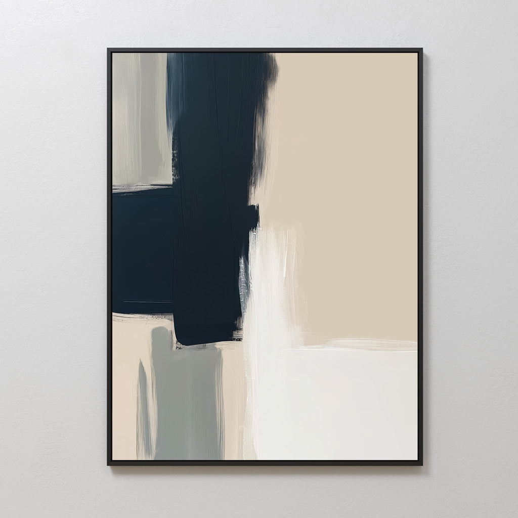 Monochrome Whisper – blue abstract canvas wall art print by Aspire Prints
