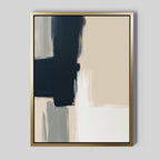 Monochrome Whisper – blue abstract canvas wall art print by Aspire Prints