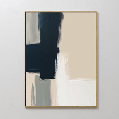 Monochrome Whisper – blue abstract canvas wall art print by Aspire Prints