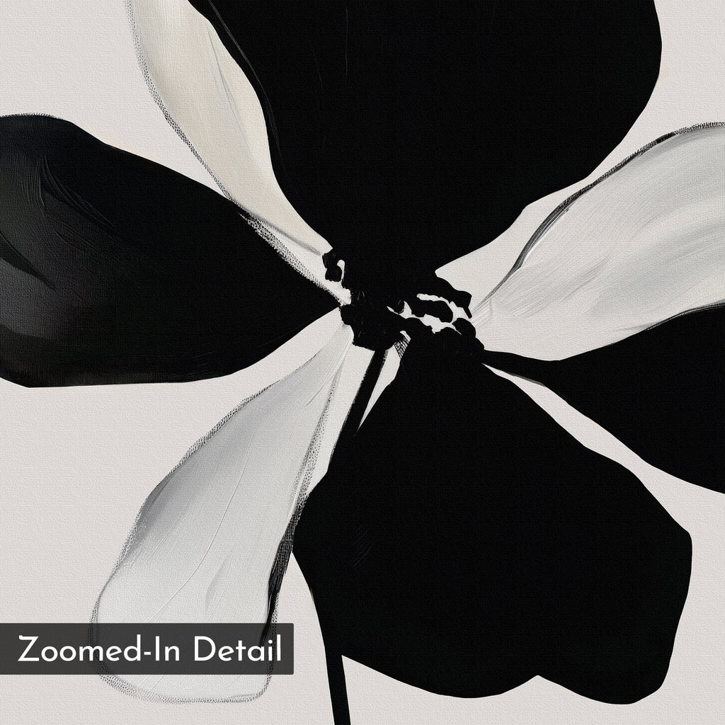 Ink Bloom Whisper – black botanical canvas wall art print by Aspire Prints