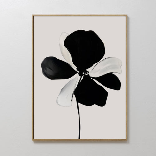 Ink Bloom Whisper – black botanical canvas wall art print by Aspire Prints