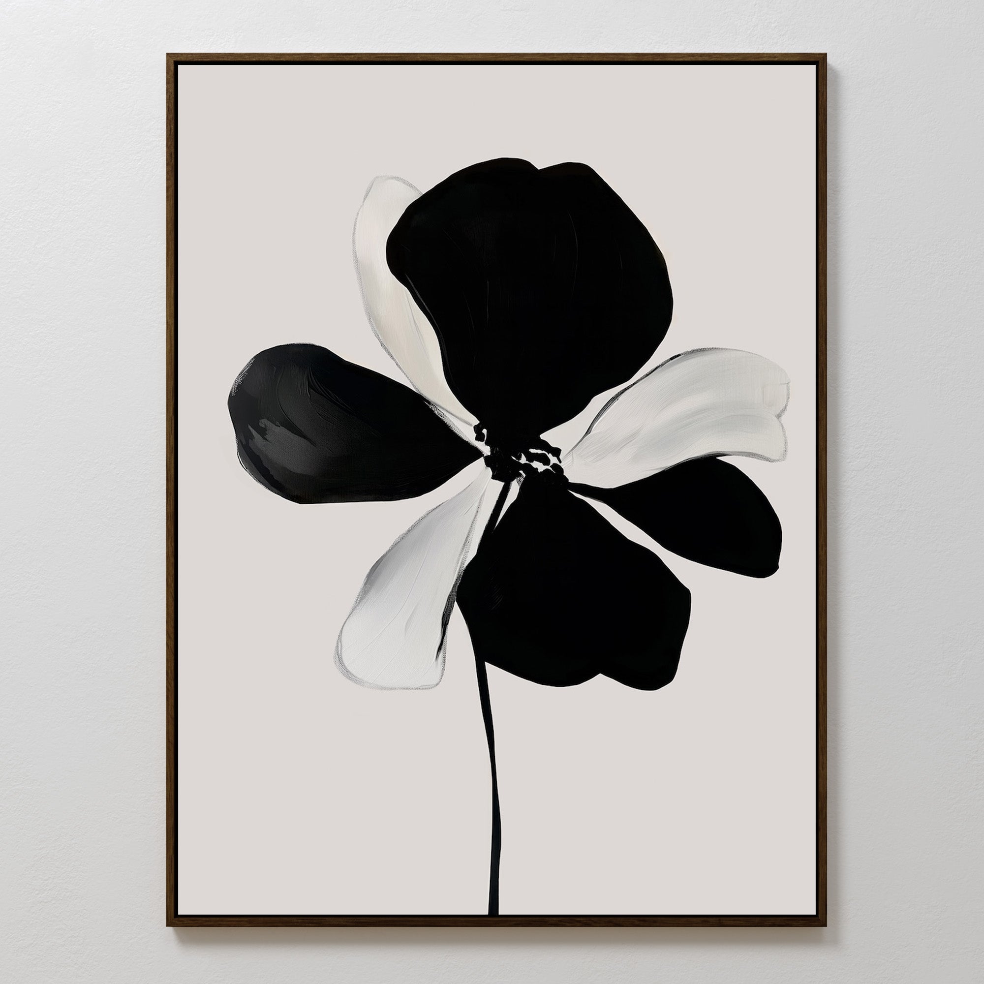 Ink Bloom Whisper – black botanical canvas wall art print by Aspire Prints