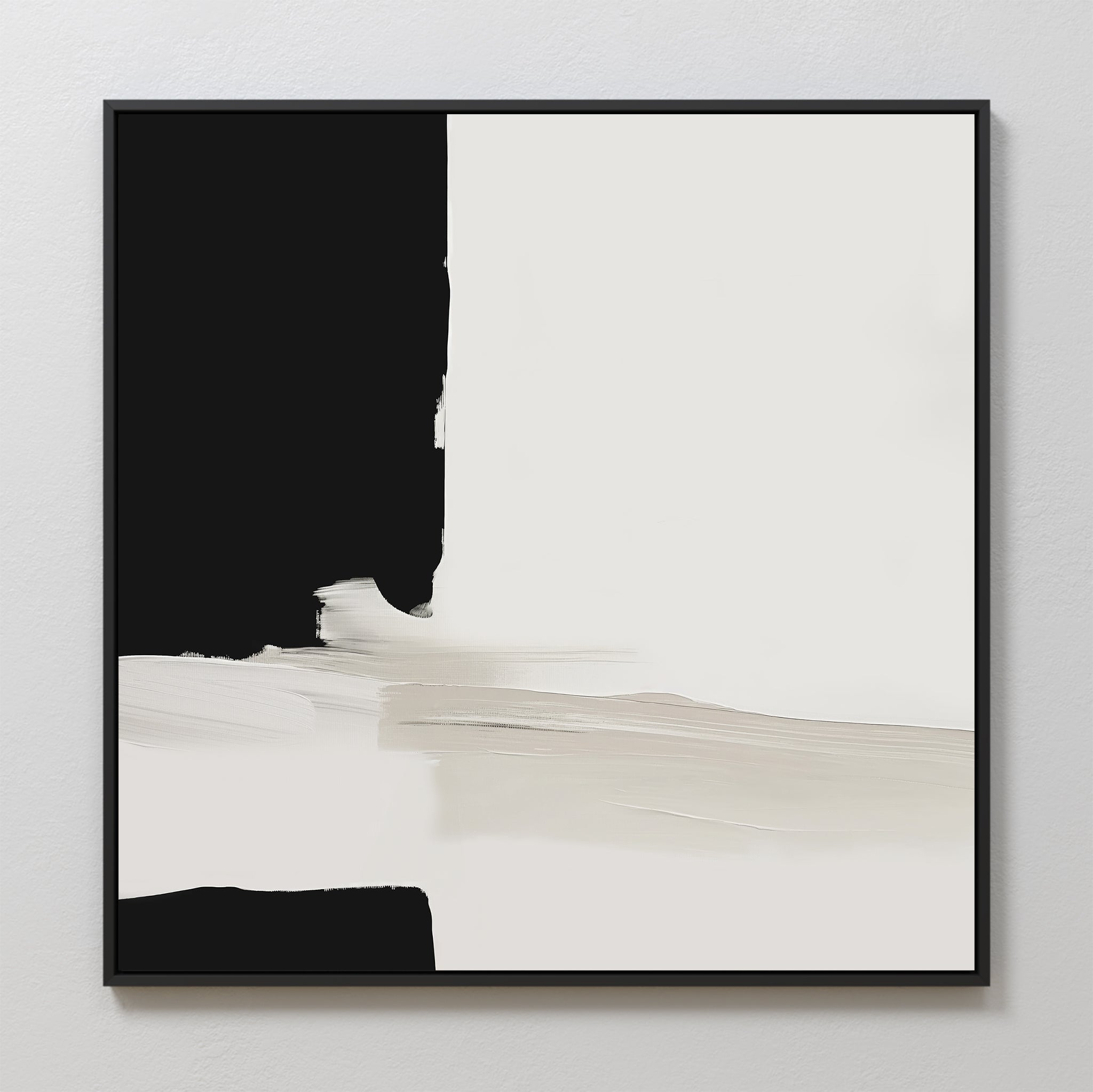 Whispers in Greyscale – black abstract canvas wall art print by Aspire Prints