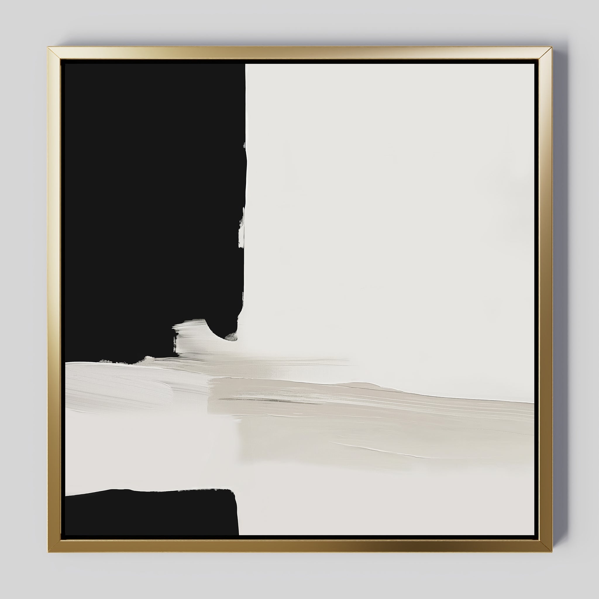 Whispers in Greyscale – black abstract canvas wall art print by Aspire Prints