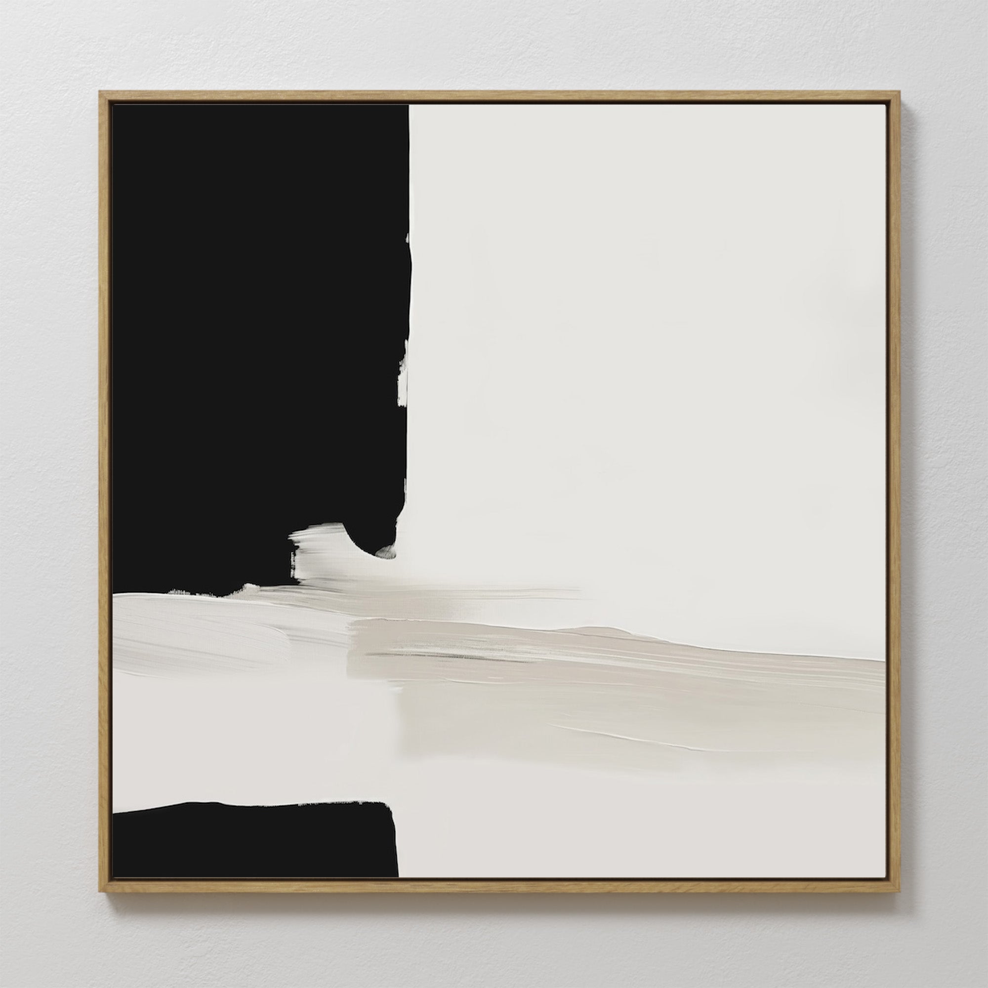 Whispers in Greyscale – black abstract canvas wall art print by Aspire Prints