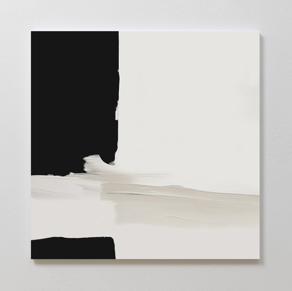 Whispers in Greyscale – black abstract canvas wall art print by Aspire Prints