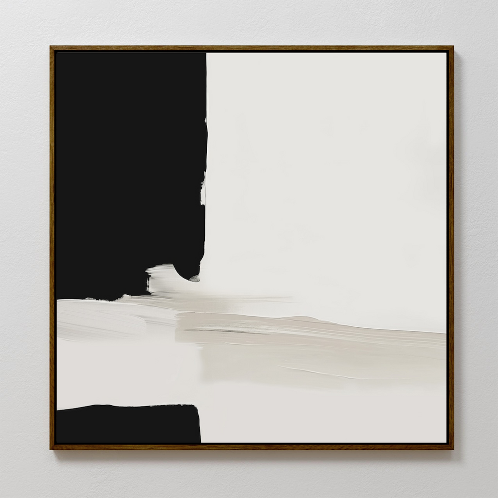 Whispers in Greyscale – black abstract canvas wall art print by Aspire Prints