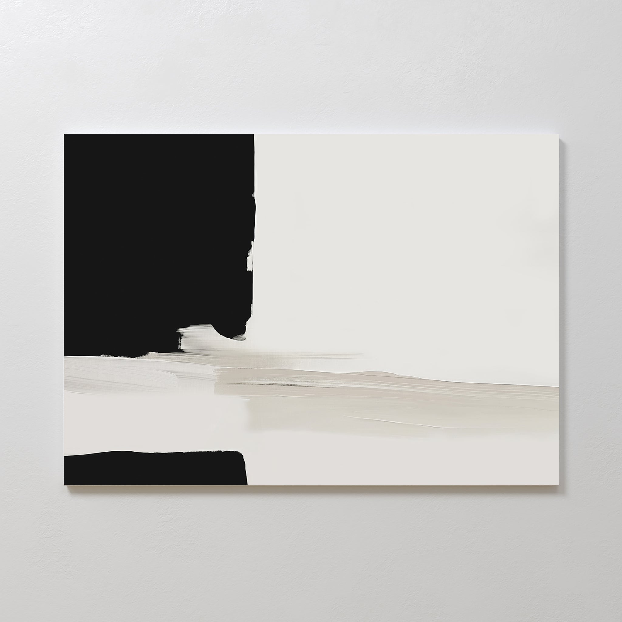 Whispers in Greyscale – black abstract canvas wall art print by Aspire Prints