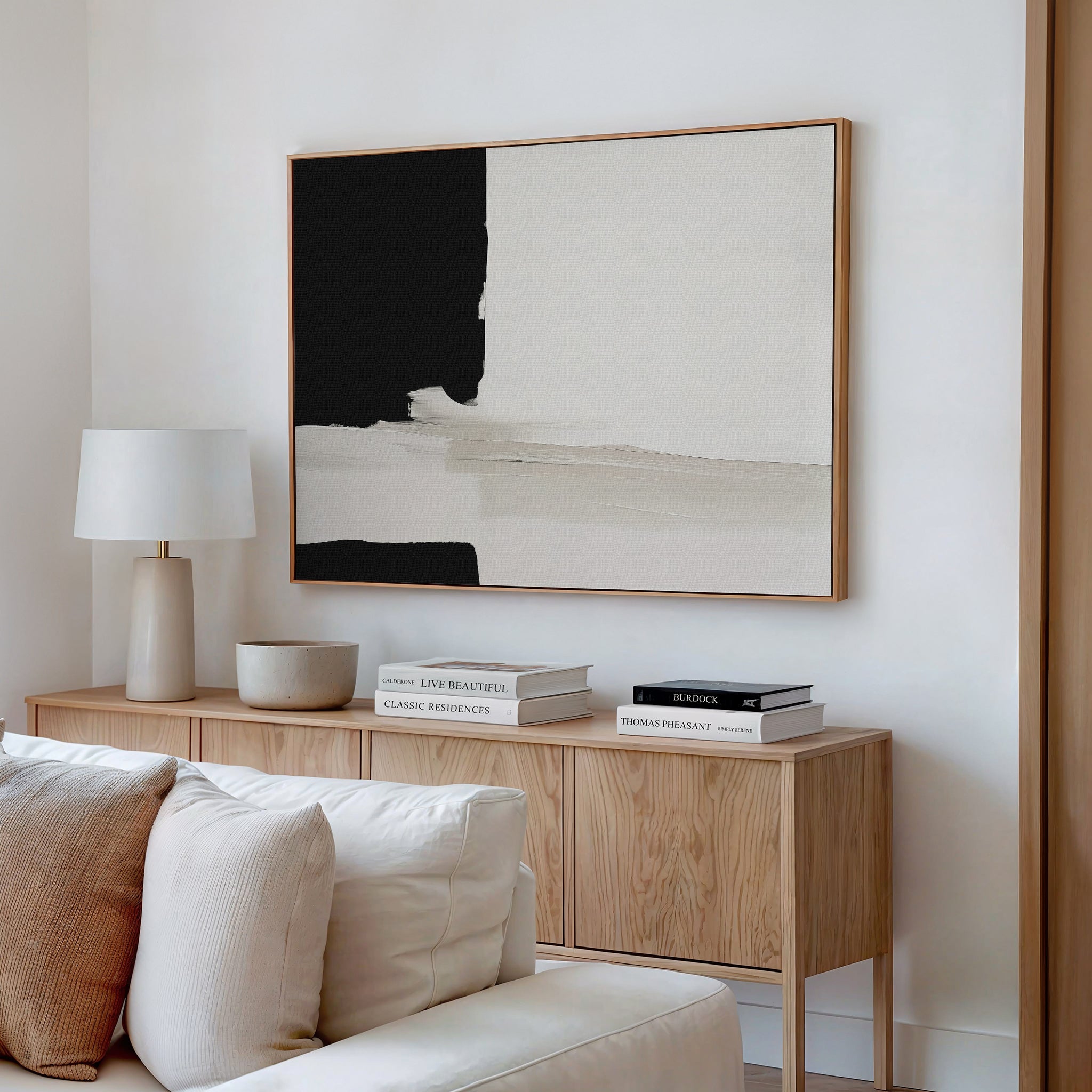 Whispers in Greyscale – black abstract canvas wall art print by Aspire Prints