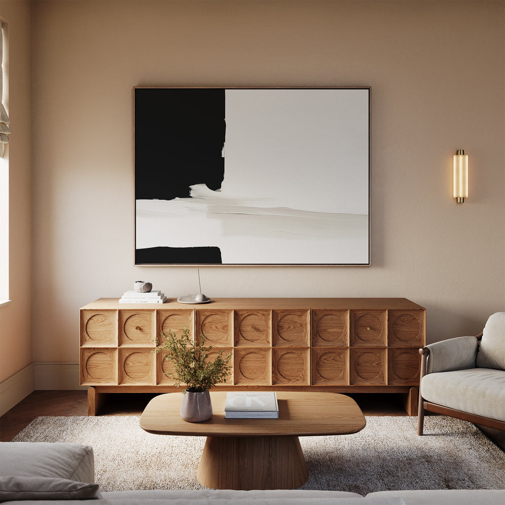Whispers in Greyscale – black abstract canvas wall art print by Aspire Prints