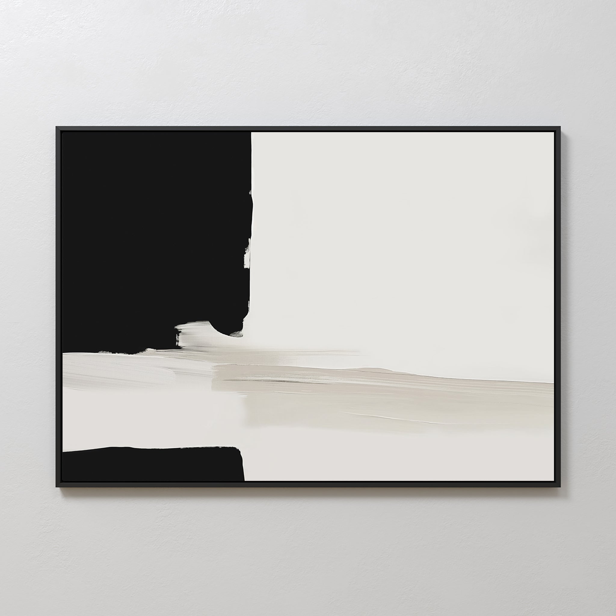 Whispers in Greyscale – black abstract canvas wall art print by Aspire Prints