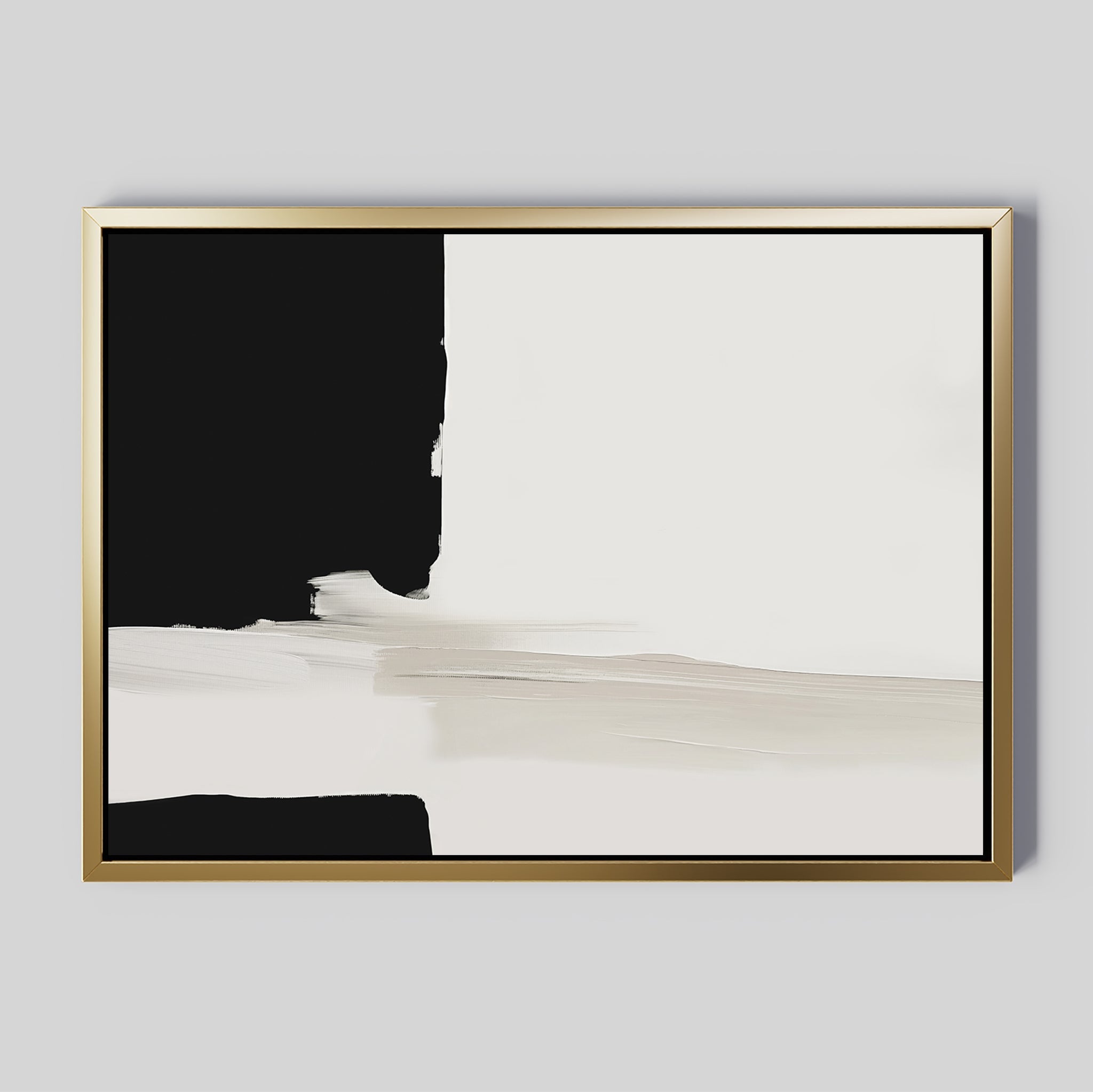 Whispers in Greyscale – black abstract canvas wall art print by Aspire Prints