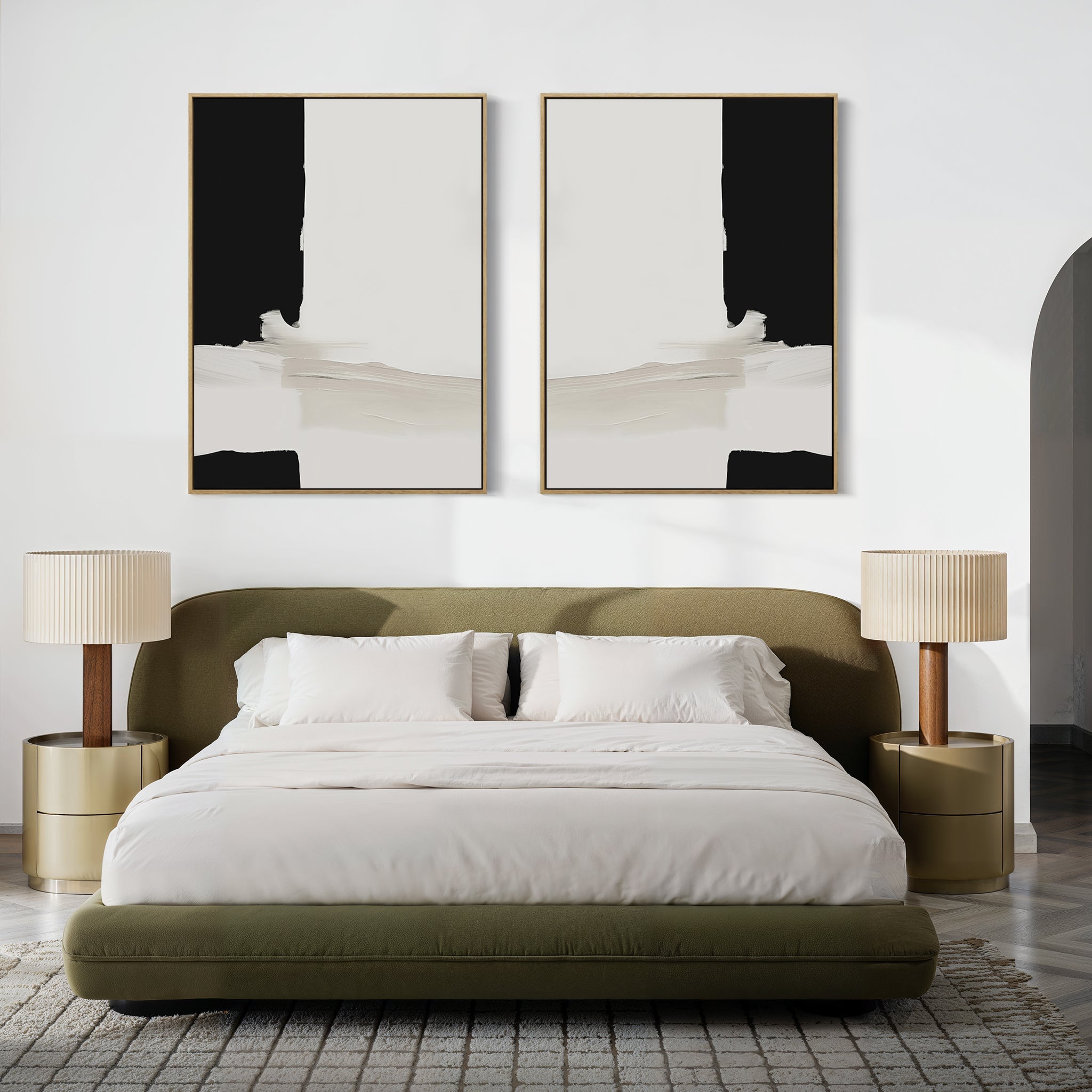 Whispers in Greyscale – Set of 2 Canvas Prints set of 2 – neutral-toned abstract canvas wall art by Aspire Prints