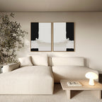 Whispers in Greyscale – Set of 2 Canvas Prints set of 2 – neutral-toned abstract canvas wall art by Aspire Prints