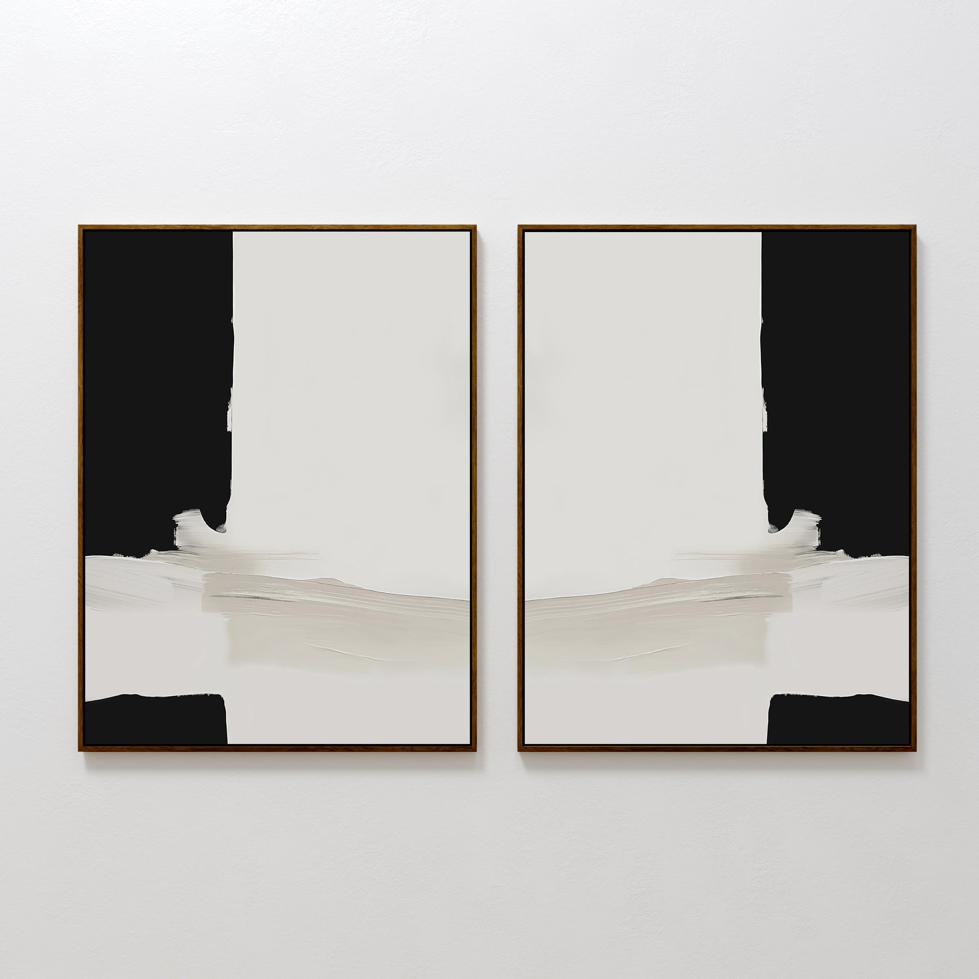 Whispers in Greyscale – Set of 2 Canvas Prints set of 2 – neutral-toned abstract canvas wall art by Aspire Prints