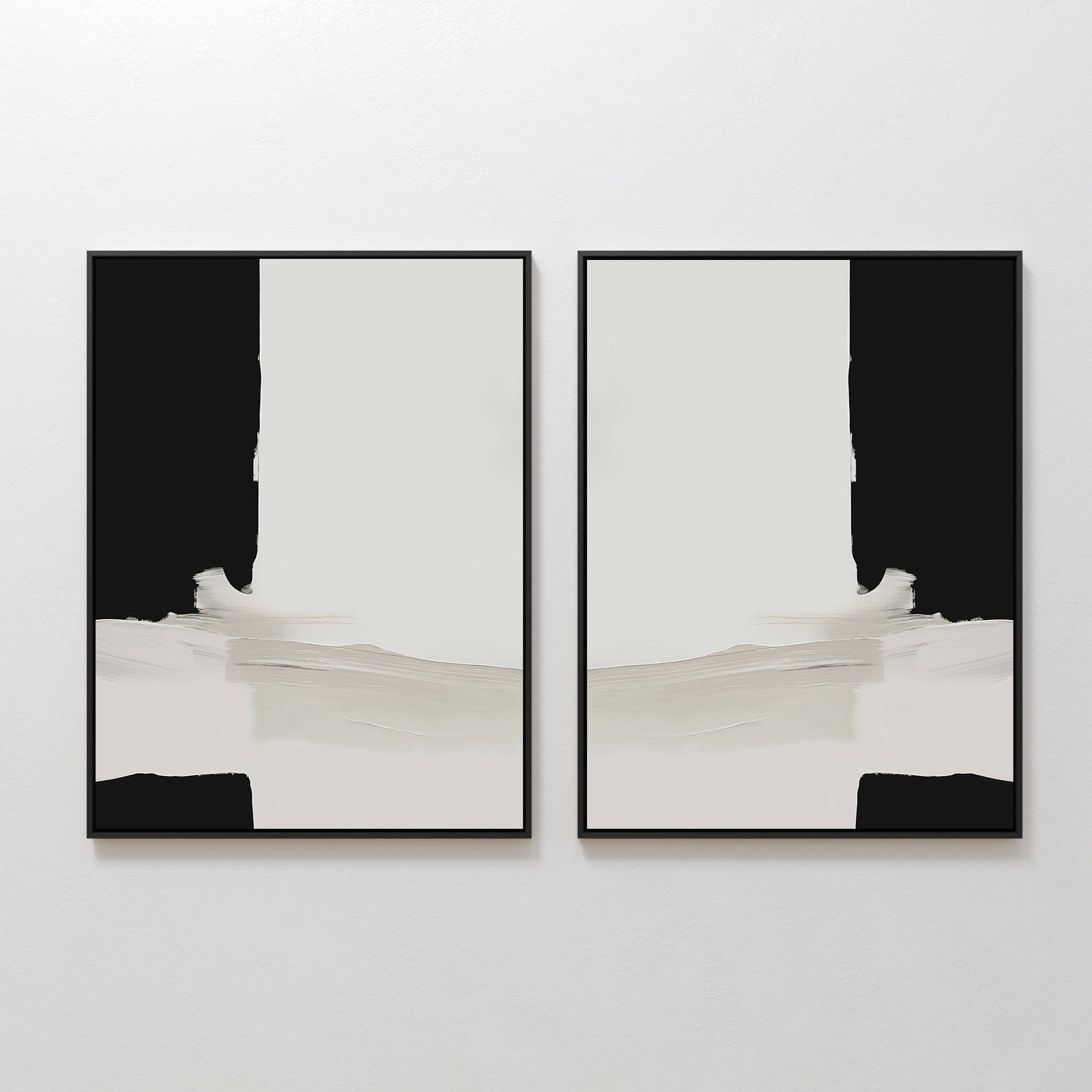 Whispers in Greyscale – Set of 2 Canvas Prints set of 2 – neutral-toned abstract canvas wall art by Aspire Prints