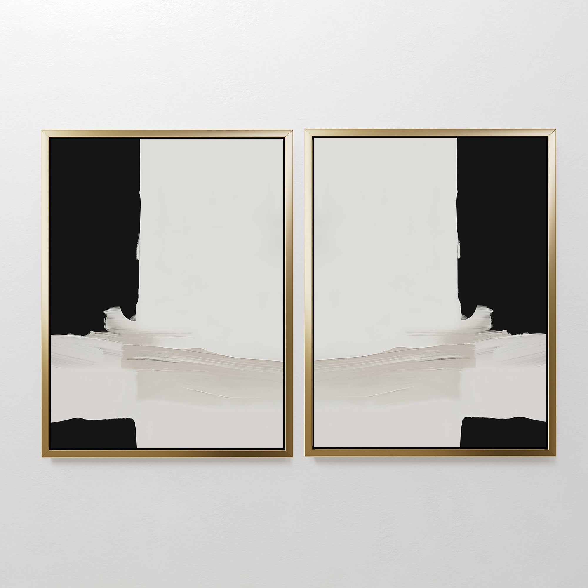 Whispers in Greyscale – Set of 2 Canvas Prints set of 2 – neutral-toned abstract canvas wall art by Aspire Prints