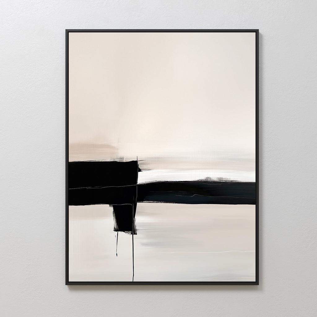 Whispers in Greyscale – black and white abstract canvas wall art print by Aspire Prints