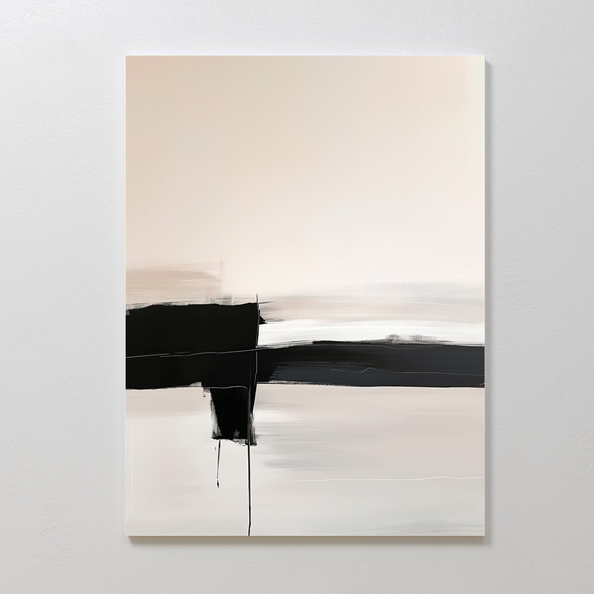 Whispers in Greyscale – black and white abstract canvas wall art print by Aspire Prints
