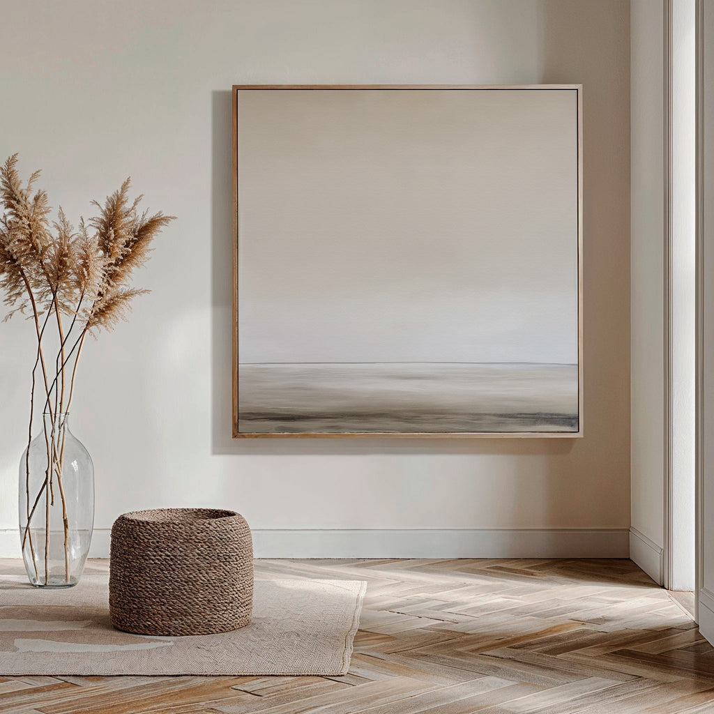 Whispers of Dawn – beige and white desert canvas wall art print by Aspire Prints