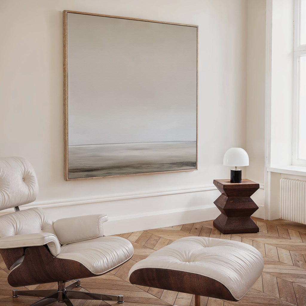 Whispers of Dawn – beige and white desert canvas wall art print by Aspire Prints