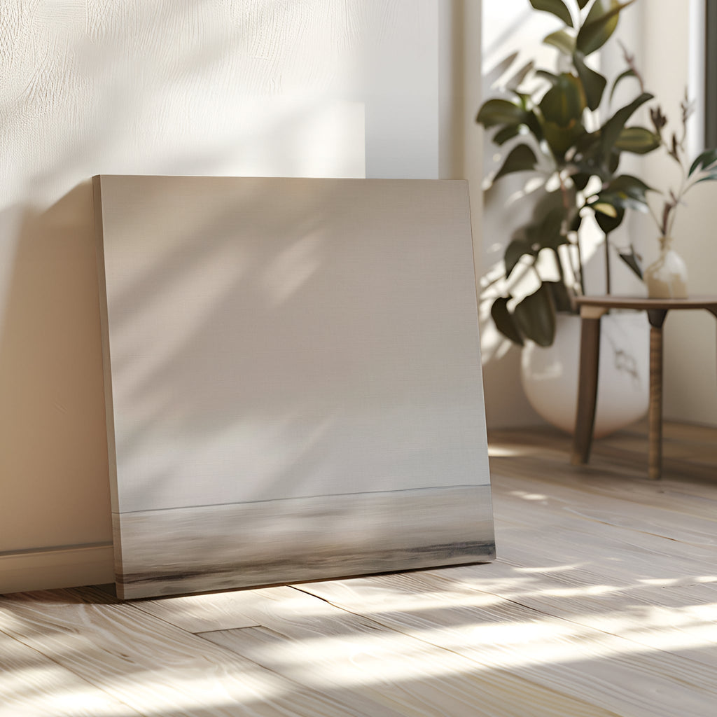 Whispers of Dawn – beige and white desert canvas wall art print by Aspire Prints