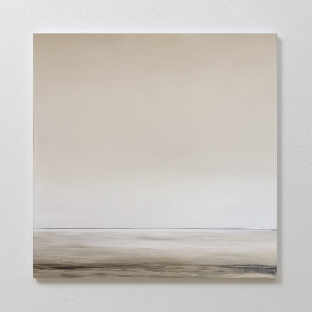Whispers of Dawn – beige and white desert canvas wall art print by Aspire Prints