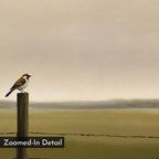 Whispers on the Fence Post – neutral-toned vintage canvas wall art print by Aspire Prints