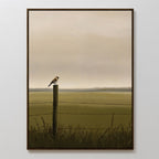 Whispers on the Fence Post – neutral-toned vintage canvas wall art print by Aspire Prints