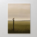 Whispers on the Fence Post – neutral-toned vintage canvas wall art print by Aspire Prints