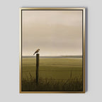 Whispers on the Fence Post – neutral-toned vintage canvas wall art print by Aspire Prints