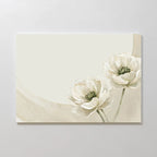 Whispers of Dawn Bloom – beige and white botanical canvas wall art print by Aspire Prints