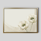 Whispers of Dawn Bloom – beige and white botanical canvas wall art print by Aspire Prints