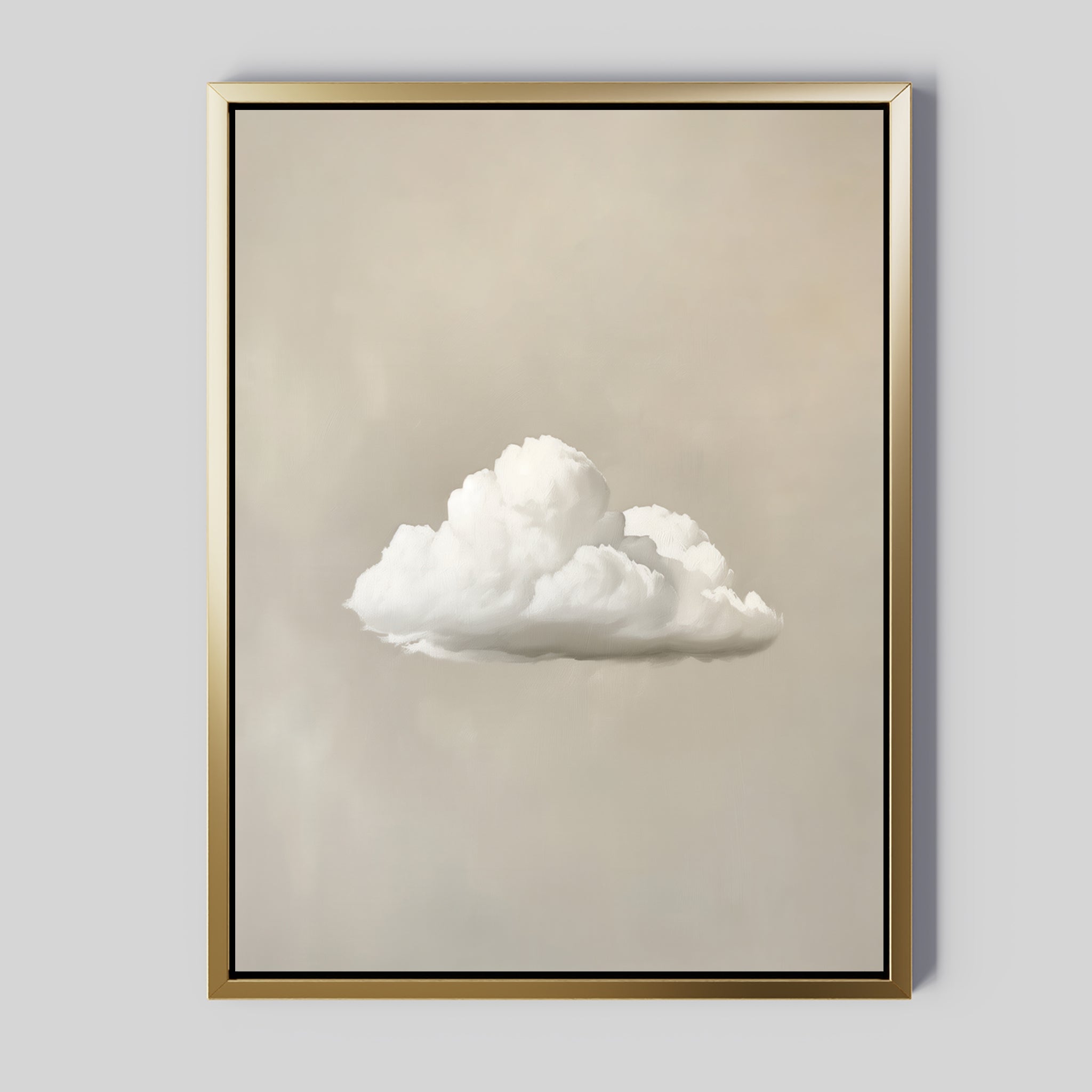 Whisper of Dawn – beige and white cloud canvas wall art print by Aspire Prints